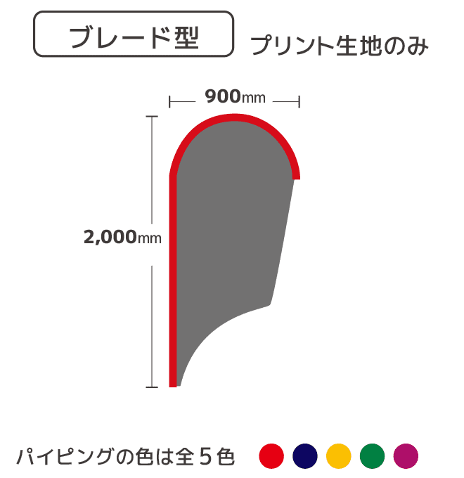 【データ制作】ストリームフラッグ ブレード型 プリント生地のみ