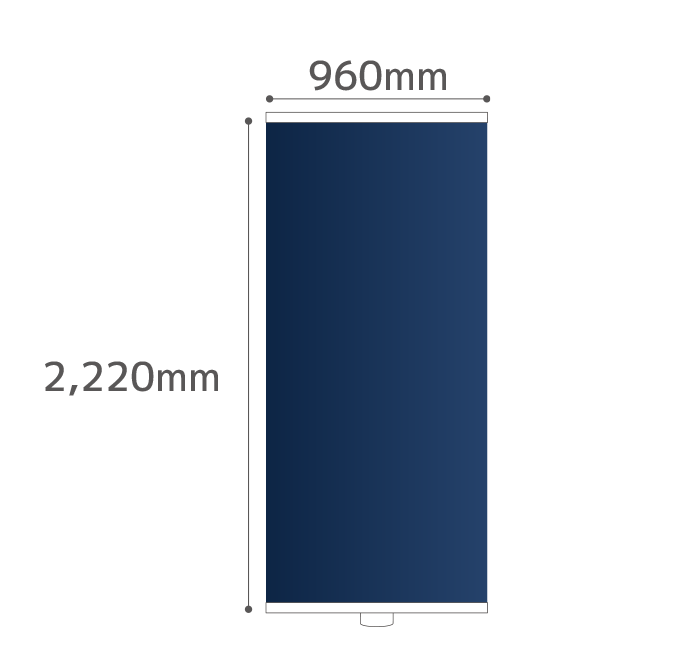 【データ制作】ロイヤルロールスクリーンバナーW850(器具付)ターポリン