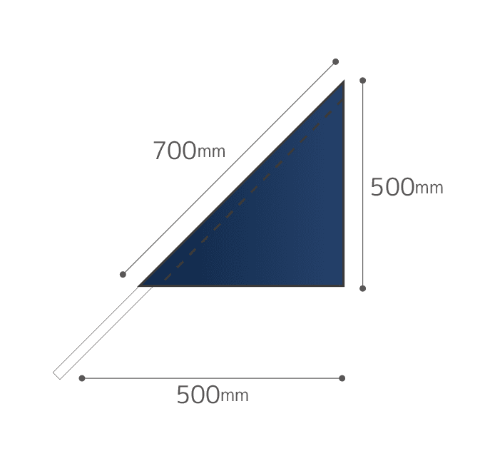 【データ入稿】オリジナル三角フラッグ作成 500mm×500mm×約700mm