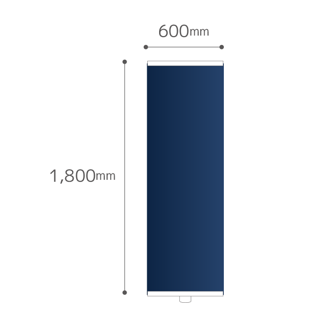【データ入稿】オリジナルロールアップバナースタンドB60 600mm×1,800mm(器具付) シルバー