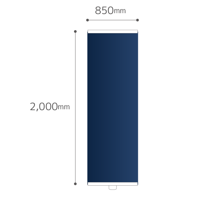 【データ制作】オリジナルロールアップバナースタンドB85 850mm×2,000mm(器具付) シルバー