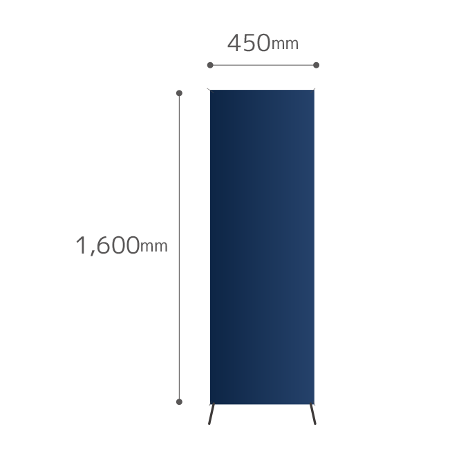 【データ制作】オリジナルXバナースタンドS（450mm幅）　450mm×1600mm（器具付）